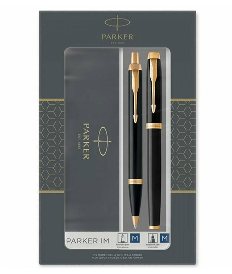 PARKER - Σετ Parker I.M. Duo Lacquer Black GT Fountain Pen - BallPen 2093216  Ι.Μ. DUO LQ BLACK GT [FP-ΒΡ]